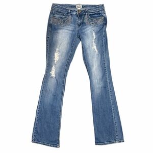 Y2K Mudd Embellished Bootcut Jeans McBling Size 9